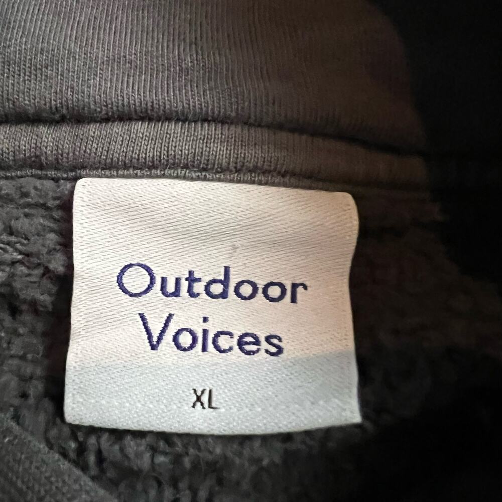 Outdoor Voices Hoodie Womens XL Gray Sweatshirt Crop Heavyweight Pullover - Picture 7 of 9